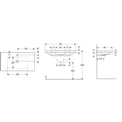 Geberit iCon Light 90x48 Cm Etajerli Lavabo - 501.840.00.1