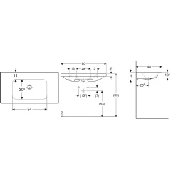 Geberit iCon Light 90x48 Cm Etajerli Lavabo - 501.840.00.7