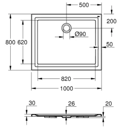 Grohe 80x100 Cm Akrilik Dikdörtgen Duş Teknesi - 39306000 Hemen Al