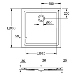 Grohe 80x80 Cm Akrilik Kare Duş Teknesi - 39302000