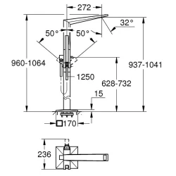 Grohe Allure Brilliant Private Collection Yerden Küvet Bataryası - 24424DC0