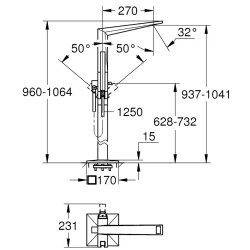 Grohe Allure Brilliant Yerden Küvet Bataryası  - 24348000