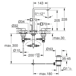 Grohe Allure New 3 Delikli Lavabo Bataryası 1-2 - 20188001