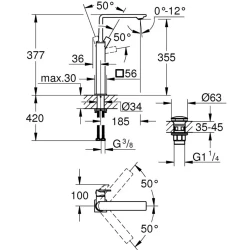 Grohe Allure New Tek Kumandalı Nikel Lavabo Bataryası - 23403A01