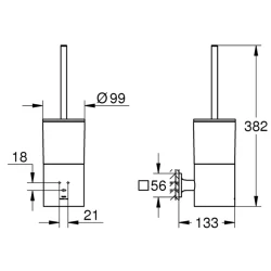 Grohe Allure New Tuvalet Fırçası Seti -40340001