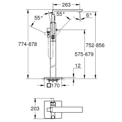 Grohe Allure New Yerden Altın Küvet Bataryası - 25222GN1