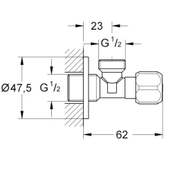 Grohe Angle Valves Neutral Handle Ara Musluk - 2201600M