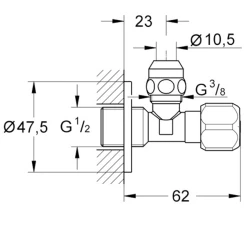 Grohe Angle Valves Neutral Handle Ara Musluk - 2201700M