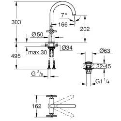 Grohe Atrio New Classic Tek Delikli Lavabo Bataryası - 21019003