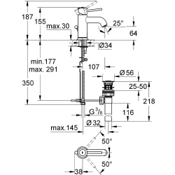 Grohe BauClassic Kumandalı Lavabo Bataryası - 23161000 Hemen Al