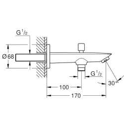 Grohe BauCosmopolitan Neutral Yön Değiştiricili Çıkış Ucu - 13425001