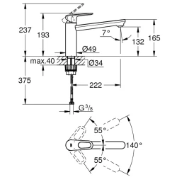 Grohe BauEdge 2020 Tek Kumandalı Eviye Bataryası - 31693000 Hemen Al