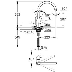 Grohe BauEdge 2020 Tek Kumandalı Eviye Bataryası - 31367001 Hemen Al