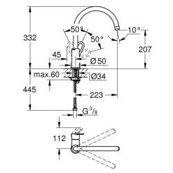 Grohe BauEdge 2020 Tek Kumandalı Eviye Bataryası - 31368000