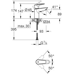 Grohe BauEdge 2020 Tek Kumandalı Lavabo Bataryası - 23330001