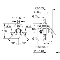 Grohe BauFlow Ankastre Duş Bataryası - 29046000