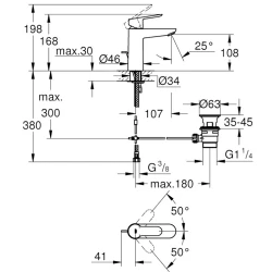 Grohe BauEdge Tek Kumandalı Lavabo Bataryası - 23758000