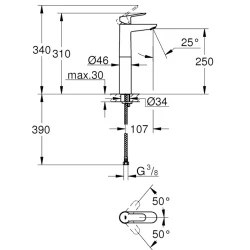 Grohe BauEdge Tek Kumandalı Lavabo Bataryası - 23761000