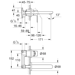 Grohe BauLoop İki Delikli Ankastre Lavabo Bataryası - 20289000