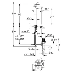 Grohe BauLoop Tek Kumandalı Lavabo Bataryası - 32856000