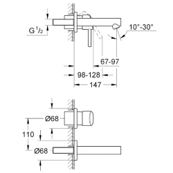 Grohe Concetto New 2 Delikli Ankastre Lavabo Bataryası -  19575001