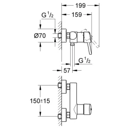 Grohe Concetto New Tek Kumandalı Duş Bataryası - 32210001