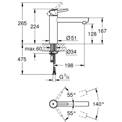 Grohe Concetto New Tek Kumandalı Eviye Bataryası - 31128001 Hemen Al