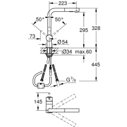 Grohe Concetto New Tek Kumandalı Siyah Eviye Bataryası - 30504KF0