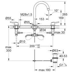 Grohe Concetto new 3 Delikli Lavabo Bataryası - 20216001