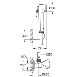 Grohe Empesta-F 1 Akışlı Taharet Spreyi Duvardan Askılı Set - 27514001