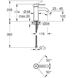 Grohe Essence Neıw Tek Kumandalı Lavabo Bataryası - 23590DC1