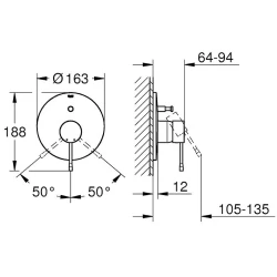 Grohe Essence New Sert Grafik Ankastre Banyo Bataryası - 19285A01 Hemen Al