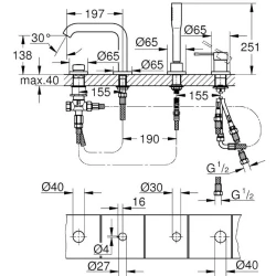 Grohe Essence New Dört Delikli Küvet Bataryası - 19578001