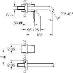 Grohe Essence New İki Delikli Altın Ankastre Lavabo Bataryası - 19408GL1