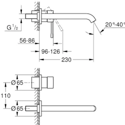 Grohe Essence New İki Delikli Ankastre Lavabo Bataryası - 19967001