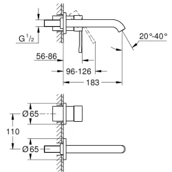 Grohe Essence New İki Delikli Nikel Ankastre Lavabo Bataryası - 19408A01