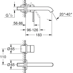 Grohe Essence New İki Delikli Nikel Ankastre Lavabo Bataryası - 19408AL1