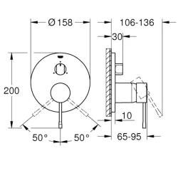 Grohe Essence New Tek Kumandalı 3 Yönlü Nikel Banyo Bataryası- 24092AL1