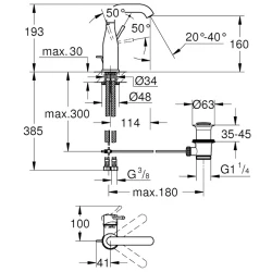 Grohe Essence New Tek Kumandalı Altın Lavabo Bataryası - 23462GL1