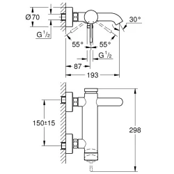 Grohe Essence New Tek Kumandalı Banyo Bataryası - 33624001