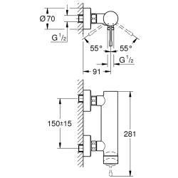 Grohe Essence New Tek Kumandalı Krom Duş Bataryası - 25252DC1