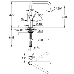 Grohe Essence New Tek Kumandalı Eviye Bataryası - 30269000