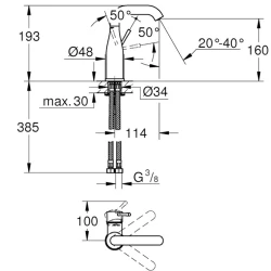 Grohe Essence New Tek Kumandalı Lavabo Bataryası - 23463001