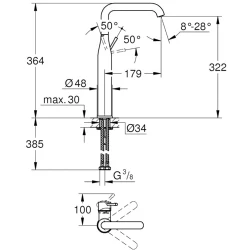 Grohe Essence New Tek Kumandalı Altın Lavabo Bataryası - 24170GL1