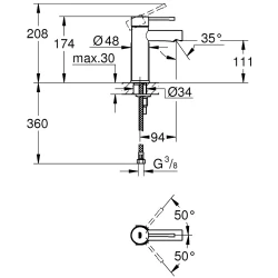 Grohe Essence New Tek Kumandalı Lavabo Bataryası - 34813001