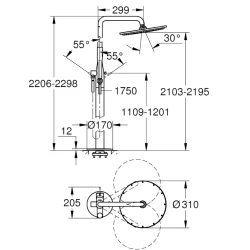 Grohe Essence New  Tek Kumandalı Yerden Duş Bataryası Sistemi - 23741DC1 Hemen Al