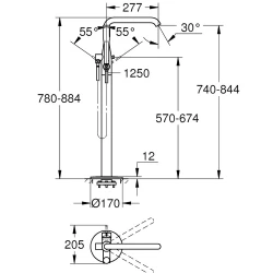 Grohe Essence New Yerden Küvet Bataryası - 25248001 Hemen Al