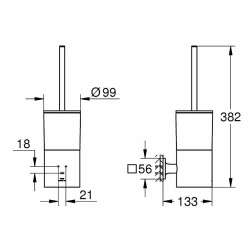 Grohe Essentials Bronz Tuvalet Fırçası Seti - 40340GN1