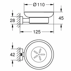 Grohe Essentials Cube New Tutamaçlı Cam Fırçalık - 40755001