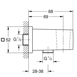 Grohe Euphoria Cube Askılı Bronz Duş Çıkış Dirseği - 26370GN0